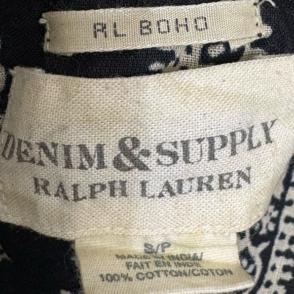 Denim & Supply Ralph Lauren Paisley Print Oversized Tassel Boho Blouse - Picture 10 of 11